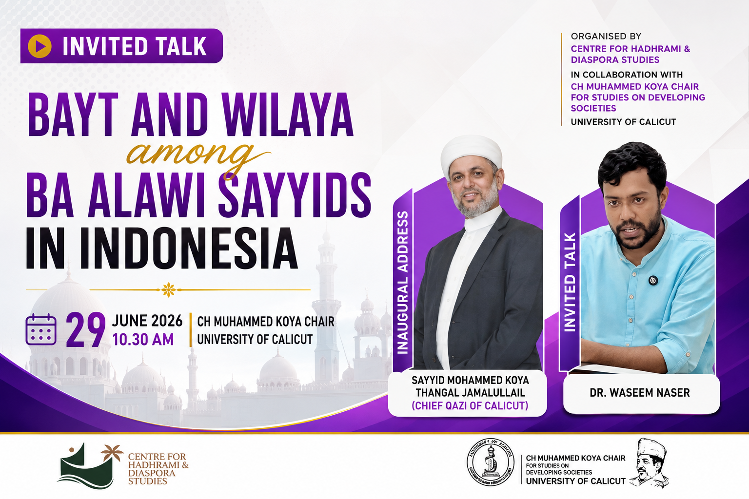Invited Talk: Bayt and Wilaya among Ba ʿAlawi Sayyids in Indonesia